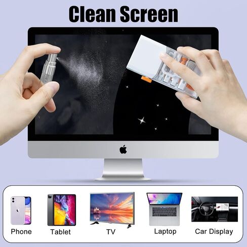 walrfid Laptop Keyboard Cleaner Kit, 15-in-1 Computer Screen Cleaning Brush Tool for iPhone Airpod MacBook, Electronic Device Clean Spray for Camera Lens PC TV Tablet, 82ml Screen Cleaner Pink in Kuwait