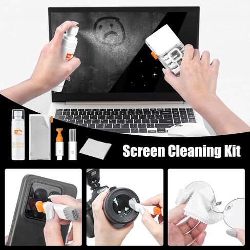 walrfid Laptop Keyboard Cleaner Kit, 15-in-1 Computer Screen Cleaning Brush Tool for iPhone Airpod MacBook, Electronic Device Clean Spray for Camera Lens PC TV Tablet, 82ml Screen Cleaner Pink in Kuwait