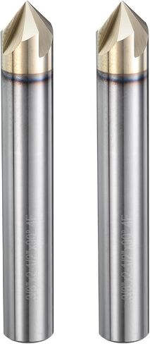 uxcell 2 Pcs 90 Degree V Groove Engraving Router Bit for CNC Tip and 4 Flutes 1/4 Inch Shank Carving Bit Nano Coated Carbide End Mill for Carving Engraving in Kuwait