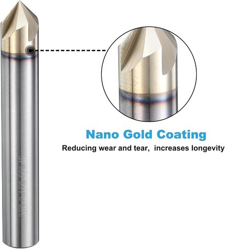 uxcell 2 Pcs 90 Degree V Groove Engraving Router Bit for CNC Tip and 4 Flutes 1/4 Inch Shank Carving Bit Nano Coated Carbide End Mill for Carving Engraving in Kuwait