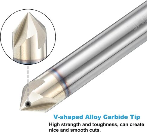 uxcell 2 Pcs 90 Degree V Groove Engraving Router Bit for CNC Tip and 4 Flutes 1/4 Inch Shank Carving Bit Nano Coated Carbide End Mill for Carving Engraving in Kuwait