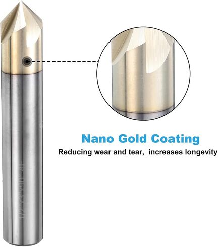 uxcell 2 Pcs 90 Degree V Groove Engraving Router Bit for CNC Tip and 4 Flutes 1/4 Inch Shank Carving Bit Nano Coated Carbide End Mill for Carving Engraving in Kuwait