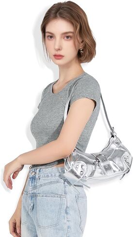 Shoulder Bag for Women - PU Leather Purse Adjustable Strap Hobo Crossbody Handbag with Zipper Closure in Kuwait