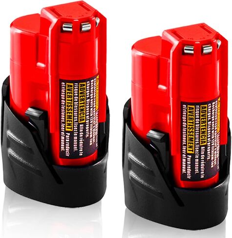 4Packs 12V 3.0AH LITHIUM-ION بديل للبطارية MILWAUKEE M12 بطارية 48-11-2401 48-11-2412 48-11-2440 48-11-2425 48-11-2450 ، متوافق مع MILWAUKEE 12-VOLT CORDLALL TOODS/HISTED سترة in Kuwait
