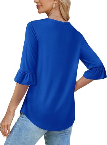 SAMPEEL 3/4 Length Sleeves Womens Tops Blouses for Women Dressy Casual Tops Trendy Summer Shirts Spring Clothes 2025 in Saudi Arabia