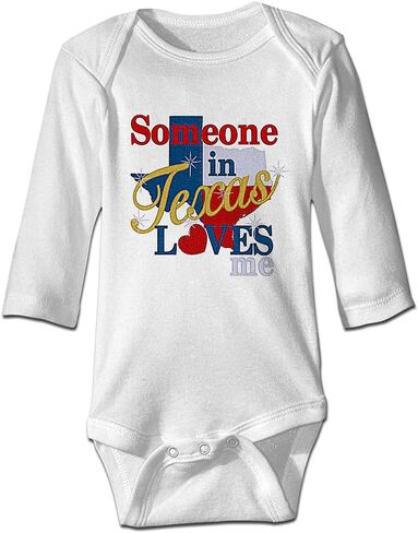 DOQOSESHY Someone in Texas Loves Me Baby Climbing Short Sleeve Outfit Infant Long Sleeve Romper Sleeveless Bodysuit in Kuwait