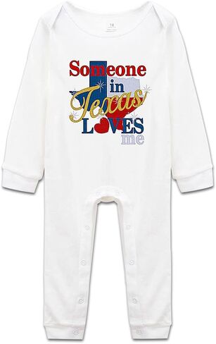 DOQOSESHY Someone in Texas Loves Me Baby Climbing Short Sleeve Outfit Infant Long Sleeve Romper Sleeveless Bodysuit in Kuwait