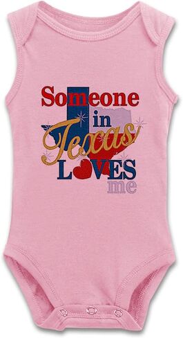 DOQOSESHY Someone in Texas Loves Me Baby Climbing Short Sleeve Outfit Infant Long Sleeve Romper Sleeveless Bodysuit in Kuwait