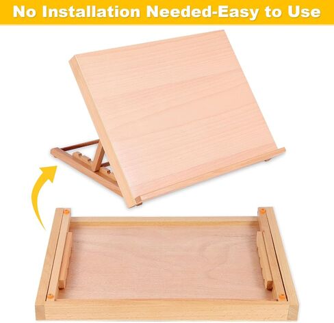 Tabletop Painting Easel, Wooden Desktop Drawing Board, 0-100°Adjustable A3 Art Easel Suitable for Oil Painting, Sketching, and Watercolor Painting in Saudi Arabia