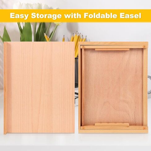 Tabletop Painting Easel, Wooden Desktop Drawing Board, 0-100°Adjustable A3 Art Easel Suitable for Oil Painting, Sketching, and Watercolor Painting in Saudi Arabia