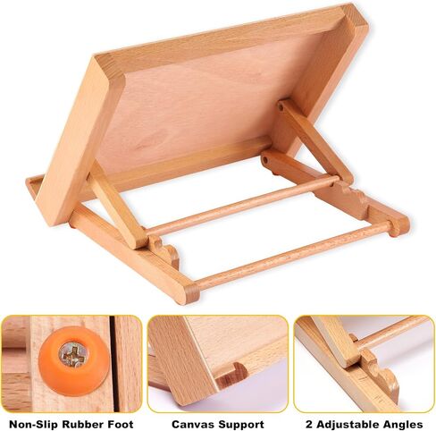 Tabletop Painting Easel, Wooden Desktop Drawing Board, 0-100°Adjustable A3 Art Easel Suitable for Oil Painting, Sketching, and Watercolor Painting in Saudi Arabia