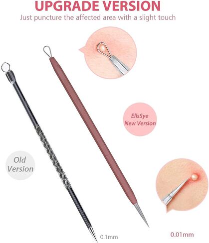 JPNK Blackhead Remover Tool Comedones Extractor Acne Removal Kit for Blemish, Whitehead Popping, 6 Pcs Zit Removing for Nose Face Tools with a Leather Bag in Kuwait