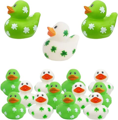 The Dreidel Company St. Patrick's Holiday Rubber Duck Toy Duckies for Kids, Bath Birthday Gifts Baby Showers Summer Beach and Pool Activity, 2" (12-Pack) in Kuwait