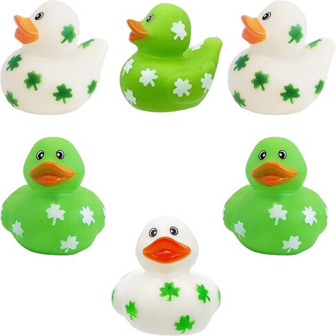 The Dreidel Company St. Patrick's Holiday Rubber Duck Toy Duckies for Kids, Bath Birthday Gifts Baby Showers Summer Beach and Pool Activity, 2" (12-Pack) in Kuwait