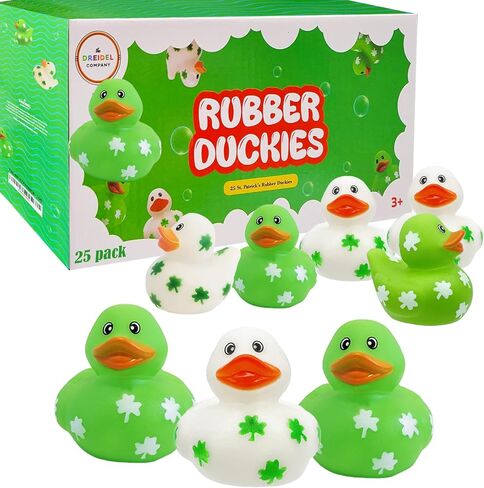 The Dreidel Company St. Patrick's Holiday Rubber Duck Toy Duckies for Kids, Bath Birthday Gifts Baby Showers Summer Beach and Pool Activity, 2" (12-Pack) in Kuwait
