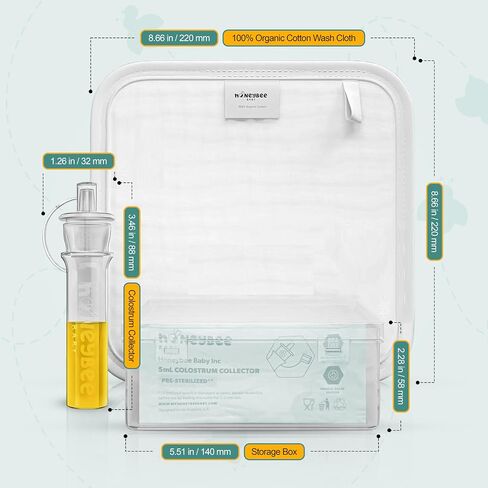 Colostrum Collector Kit | Reusable Silicone Breast Milk Collector for Harvesting Colostrum Breastmilk, Pre-Sterilized Includes Storage Case & Cotton Wipe | Set of 7 Collectors, 5mL Each in Saudi Arabia
