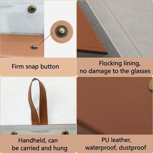 Travel Glasses Case Sunglasses PU Leather Storage Box, Foldable Multiple Eyewear Organizer for Women Men in Saudi Arabia