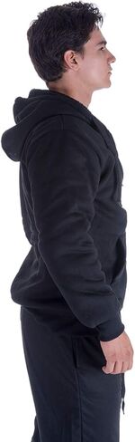Hoodies for Men Winter Warm Heavyweight Sherpa Lined Fleece Zip Up Hoody Jacket in Saudi Arabia