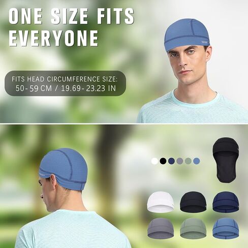 Bandanas Skull Caps for Men, Women Skull Cap Helmet Liner, Summer Cycling Hat, Durags for Men, Motorcycle Bandana Sweat Wicking Dew Rags for Sport Travel Running Fitness (Black) in Kuwait