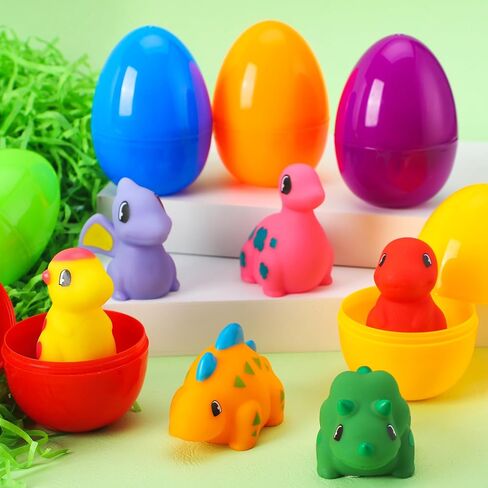 Joyin 6 PCS بيض عيد الفصح مملوءة مسبقًا مع ألعاب حمام عائمة للضوء للأطفال الصغار الصغار ، وأشجار السلة/الحشو ، وملء الأطعمة ، وصالح الحفلات ، وجائزة الفصول الدراسية ، in Saudi Arabia