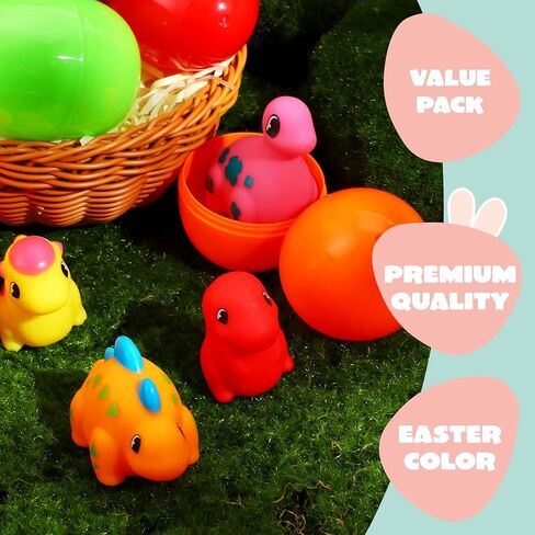 Joyin 6 PCS بيض عيد الفصح مملوءة مسبقًا مع ألعاب حمام عائمة للضوء للأطفال الصغار الصغار ، وأشجار السلة/الحشو ، وملء الأطعمة ، وصالح الحفلات ، وجائزة الفصول الدراسية ، in Saudi Arabia