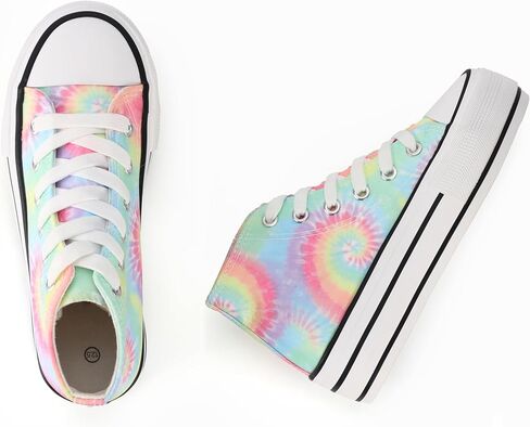 JUDIS Girls’ Platform Canvas Shoes Lace-up Fashion Sneakers Low Top and High Top Casual Shoes for Girls in Kuwait