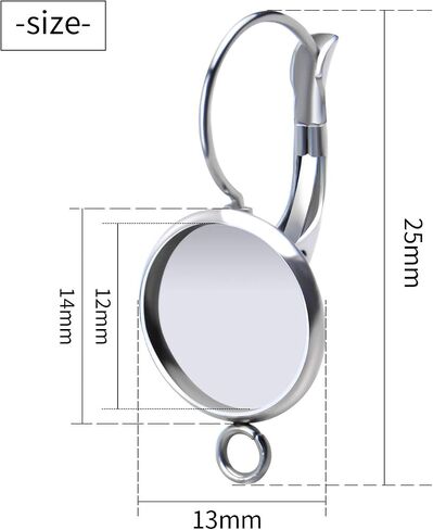 Earring Cabochon Settings, 20pcs French Lever Back Hoop Earrings with Cabochon Tray Blank Base for Earring Designs Jewelry Making,13 * 18mm in Saudi Arabia