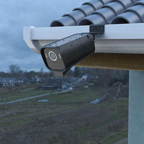 Holicfun Gutter Mount مع جلد الغطاء السيليكون لـ Eufycam S3 Pro (أبيض) in Kuwait