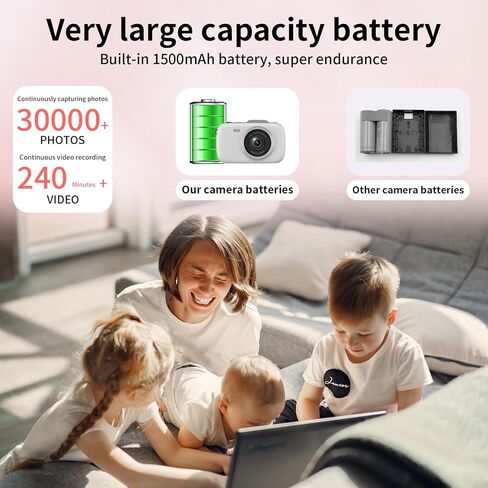 Digital Camera Kids 4K Video 64MP Photography Camera, Compact 18X Zoom Point and Shoot Camera, Autofocus Vlogging Mini Camera, 2.8'' Screen Camera with Flash for Teens Boys Girls Outdoor Travel in Kuwait