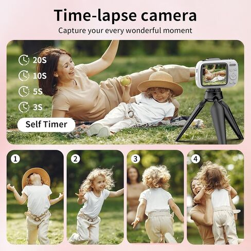 Digital Camera Kids 4K Video 64MP Photography Camera, Compact 18X Zoom Point and Shoot Camera, Autofocus Vlogging Mini Camera, 2.8'' Screen Camera with Flash for Teens Boys Girls Outdoor Travel in Kuwait