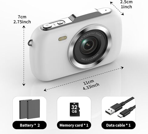 Digital Camera Kids 4K Video 64MP Photography Camera, Compact 18X Zoom Point and Shoot Camera, Autofocus Vlogging Mini Camera, 2.8'' Screen Camera with Flash for Teens Boys Girls Outdoor Travel in Kuwait