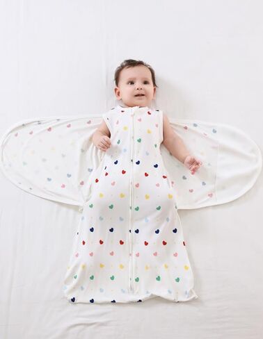 Organic Baby Swaddle Sleep Sacks Newborn Swaddles Blanket Boys Girls Essentials Wearable Wrap, Heart, 3-6Months in Kuwait