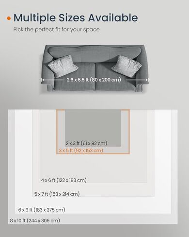 SONGMICS HOME Area Rug, 2x3 ft Rug for Bedroom, Non-Slip Carpet, Home Decor, for Living Room, Machine Washable, Boho Style, Cappuccino Beige UTAR024K01V1 in Saudi Arabia