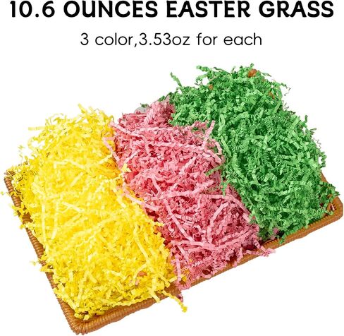Gloreyan 3 Colors Halloween Crinkle Cut Paper Shred, Black Orange Purple Raffia Paper Sherd Filler Grass for Gift Wrapping Basket Filling Birthdays Weddings Party Supply（10.6 oz） in Kuwait