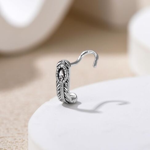 Horseshoe Nose Stud Sterling Silver Horseshoe Corkscrew Nose Ring 18 Gauge Horseshoe Nose Jewelry Gifts for Women in Saudi Arabia