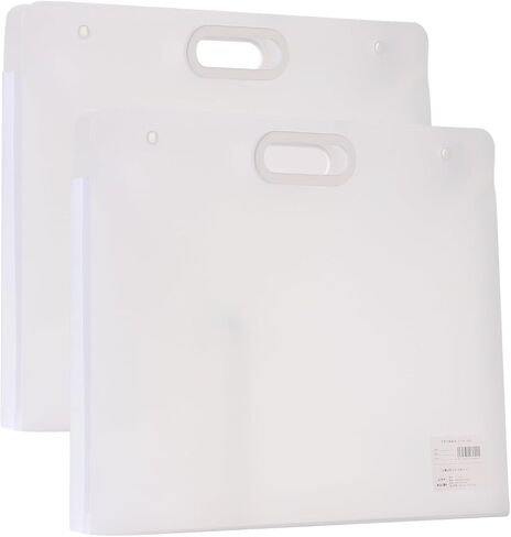 Shulaner Plastic Art Portfolio Folder with Handles17 x 14 inches Large Waterproof Artwork Storage Containers for Drawing Sketch Photography Poster Files Document, Gray and White in Saudi Arabia