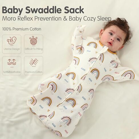 insular Baby Transitional Swaddle with 2-Way Zipper Newborn Sleep Sack Arms Up Infant Sleeping Bag Wearable Blanket, Dachshund Dog, 0-3 Month in Kuwait