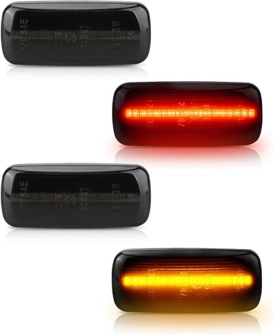 Bestview LED مصابيح تحديد جانبية مزدوجة لـ 2010-2018 Dodge Ram 2500 3500، عدسات دخان كهرمانية وحمراء، ملحقات مجموعة مصابيح إشارة الانعطاف الأمامية والخلفية، عدسات شفافة (عبوة من 4) in Kuwait