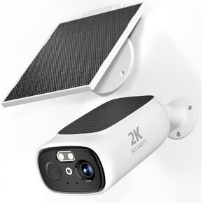 2.4/5 Ghz WiFi Cameras for Home Security, 2K Solar Camera Outdoor Wireless, Color Night Vision Spotlight Camera with 130°Wide View，2-Way Audio, IP65, Cloud/SD, AI Detection, Works Alexa, 4 Cam-kit