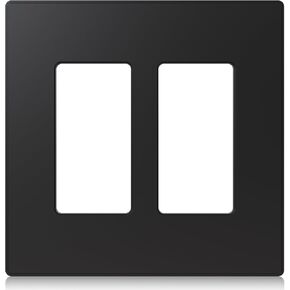ELEGRP 2 Gang Screwless Decorative Wall Plates, Mid-Size Unbreakable Thermoplastic Faceplate Cover for Decorator Receptacle Outlet Switch, UL Listed (5 Pack, Matte Black)