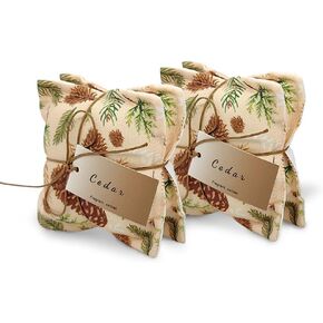 AUCUDA 4pcs Merry Christmas Sachet Bags Apple Cinnamon Scented for Drawers and Closets, Potpourri Packets for Women Outfit, Winter Red Fragrance Pillow for Bedroom Indoor, Fresheners for Wedding