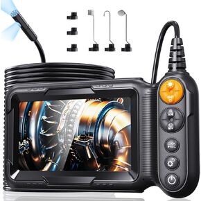 5" Dual Lens Borescope, Endoscope Camera with Light 1080P Digital Borescope Inspection Camera, 7.9mm IP67 Waterproof Endoscope, 8+1 LEDs, 5M/16.5FT Semi-Rigid for Car Wall Plumbing-6PCS ACCS