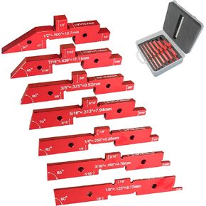 HFS(R) Router Table Setup Bars Setup Blocks Height Gauge Set Aluminum Alloy for Table Saw Woodworking 14pcs Inch Set