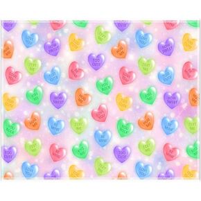 7x5ft Fabric Valentine's Day Sweet Heart Photography Backdrop Conversation Hearts Candy Sayings Signs Background Anniversary Photo Tapestry Booth Props in Kuwait