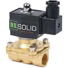 U.S. Solid 1/2" Brass Electric Solenoid Valve 12V DC Normally Closed VITON Air Water Oil Fuel