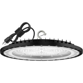 2Pack UFO LED High Bay Light 250w, 5000K,36,000LM, 5 ft cable with Us Plug UL Certified Plug,Hanging HookIP65 Commercial Warehouse Area Light for Wet Location Area, Workshop, Garage, Factory Barn