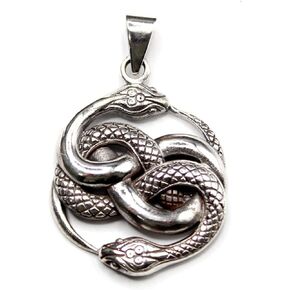 COSUMOSU 925 sterling silver Snakes Triquetra Trinity Knot Snake Protection Pendant