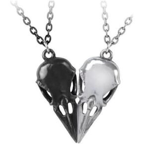 Evil Heart Bat Wing Necklaces Halloween Punk Demon Dragon Wing Love Heart Blue Evil Eye Pendant Necklace Couple Family Friendship Necklace Jewelry