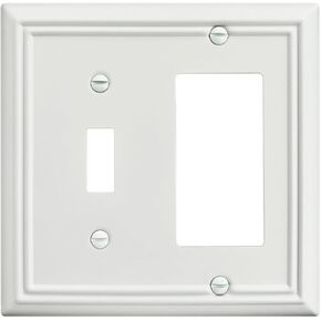 2-Pack Combination Toggle/Duplex Wall Plate, Faceplates for Light Switch, Receptacle Outlet, Dimmer Switch, Satin Nickel, 6.77''*4.88'', Midsize