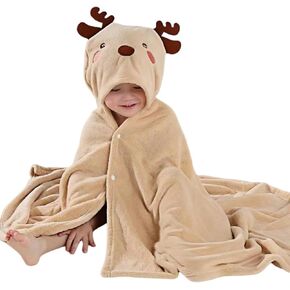 Toddler Hooded Bath Towel, 27.5"X55" Girl Boy Robe with Hood 1-6,Soft Absorbent Baby Bath Towels and Washcloths Set,Highly Absorbent Bathrobe Blanket Kids Shower Gifts,Toallas de Baño para Bebe